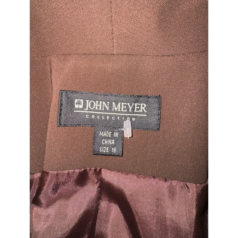 NEW JOHN MEYER Collection Women's‎ Suit Sz 18 Blazer Pants Brown Trousers Beaded